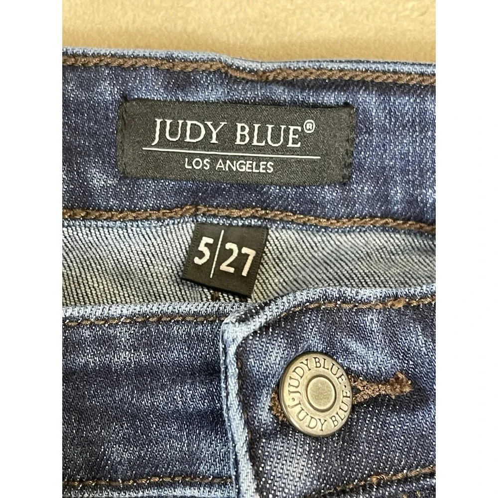 Judy‎ Blue Jeans Womens 5/27 Blue Slim Fit Mid Rise Stretch Tapered Denim